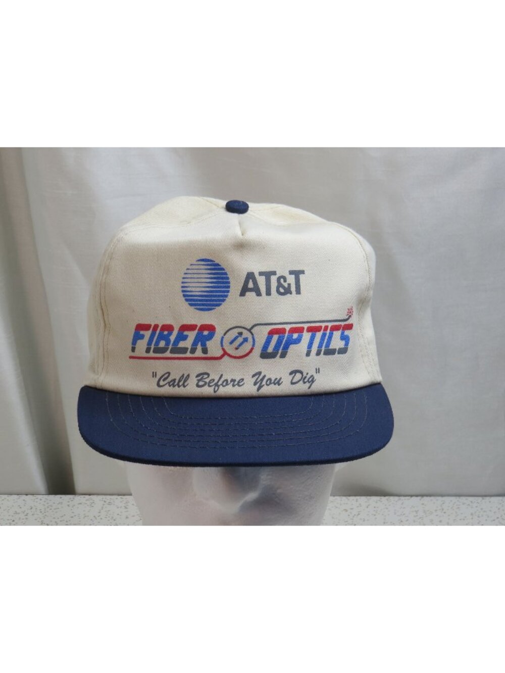 AT&T Fiber Optics Call Before You Dig Trucker Hat Snapback Made in USA Vintage